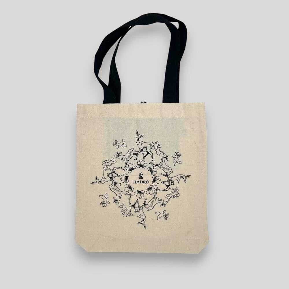 Lladró Canvas Tote Bag Deer & Cherub Print